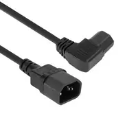ACT maitinimo laidas C14 – C15 (kairysis kampinis) IEC60320 juodas 2 m