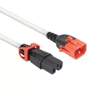 ACT maitinimo laidas C14 Dual Locking IEC Lock+ - C15 IEC Lock+ baltas 3 m, PC3879