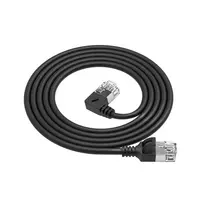 ACT Black 5 m U/FTP CAT6A LSZH plonas jungiamasis kabelis su RJ45 jungtimis 90° kairėn kampine ir tiesia