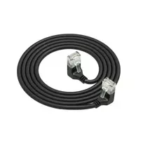 ACT Black 5 m U/UTP CAT6A LSZH plonas jungiamasis laidas su RJ45 jungtimis 90° žemyn iki 90° žemyn