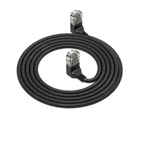 ACT Black 5 m U/UTP CAT6A LSZH plonas pataisos kabelis su RJ45 jungtimis 90° kampu į viršų