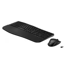Belaidės klaviatūros ir pelės rinkinys HP 685 Comfort – pilno dydžio lenkta klaviatūra, RF Wireless + Bluetooth, juodas, su pele