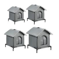 Outdoor Cat House Winter Insulated Shelter Waterproof Windproof Kitty Tent for Garden Porch Barn M gray