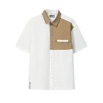 FILA × KOLOR BEACON Fashionable Versatile Shirt Men shirts Obsidian-White F11M636401FWT L beige