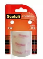 Lipni juosta 3M Scotch Crystal Clear 600, 19 mm x 25 m, skaidri (3 ritės)