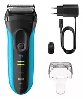 Elektrinis skustuvas BRAUN Series 3 3040 įkraunamas juodas/mėlynas, modelis 3040