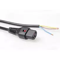 ACT maitinimo laidas su užrakinama C13 jungtimi, atviras galas, juodas, 2 m, PC1025, 230 V, 10 A