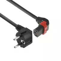 ACT maitinimo laidas CEE 7/7 kampinis kištukas - C13 IEC Lock (aukštyn) juodas 2 m, EL452S
