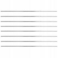 8 tuščių stalo futbolo strypų rinkinys 15,9 mm, sidabrinis, plienas, 102/113/125 cm