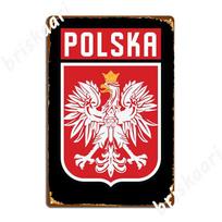 Poland Polska Eagle Flag G Metal Sign Create Pub Plates Pub Garage Tin Sign Poster 20X30CM red