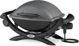 Weber Q1400 elektrinė kepsninė, 43 x 32 cm kepimo plotas, nešiojama bbq kepsninė, 2 dalių porcelianu dengta ketaus kepimo grotelė, lieto aliuminio dangtis ir korpusas - tamsiai pilka (52020079)