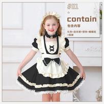 Girls Maid Clothing Girls Pastoral Manor Lolita Dress Colonial Girls Alice Lolita 110cm gray