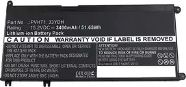 CoreParts baterija nešiojamam kompiuteriui – ličio jonų – 3400 mAh – 51,7 Wh – juoda – skirta Dell Inspiron 17 7778 2-in-1 (MBXDE-BA0093)