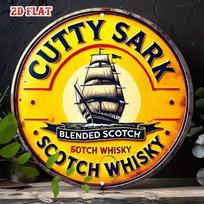 Cutty Sark Retro Metal Wall Art Sign for Pub Bar Decor beige