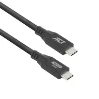 ACT USB 3.2 Gen 2 (3.1 Gen 2) 10Gbps 60W USB Type-C laidas, 1 m, juodas