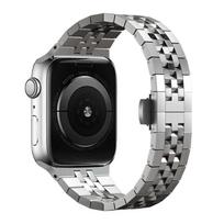 Stainless Steel Strap for Apple Watch Ultra 3 2 1 49mm Series 11 10 46mm 9 8 7 45mm / SE3 SE2 SE 6 5 4 44mm 3 2 1 42mm But 49mm/46mm/45mm/44mm black