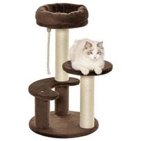3-Tier Cat Scratching Tree with Plush Bed and Sisal Posts, Ø40x65 cm, Brown