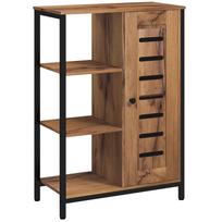 Freestanding industrial-style bathroom cabinet with steel frame, 3 open shelves, 60 x 30 x 85 cm, rustic brown ruda