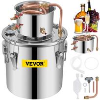 VEVOR Distiliatorius 3 gal. Vandens distiliatorius 12L Nerūdijančio plieno vandens distiliatorius Varinis vamzdelis Namų alaus darymo rinkinys Įmontuotas termometras „pasidaryk pats“ viskiui, vynui