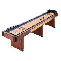 VEVOR 3.7m Shuffleboard stalas, 2 viename Shuffleboard ir Boulingo derinimo rinkinys, Shuffle lenta su kaimiška medžio apdaila, Atsparus įbrėžimams žaidimo laukas, 8 žetonai