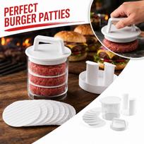 Mėsos kotletų formavimo rinkinys su formelėmis BBQ vakarėliams ir šeimos susibūrimams One Size gray