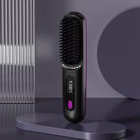 Negative Ion Cordless Hair Straightener Brush Anti-Scald Lightweight Fast Heating Hair Styler for Women Travel Gift A1 black