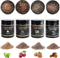 Boruit medienos drožlės rūkymui, 90 g, 100% natūralios aromatinės medienos drožlės rūkymui, aukštos kokybės obuolių / vyšnių / ąžuolo / hikorio kepsninės rūkyklos drožlės