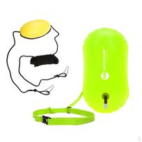 High Visible Swim Buoy Tow Float Inflatable Kayak Rope Throw Line with Stainless Clips yellow