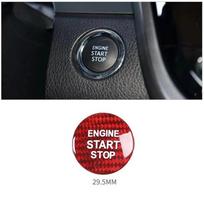 Anglies pluošto vieno spustelėjimo variklio paleidimo mygtuko dekoravimo lipdukai, skirti Toyota Corolla Yaris Chr Auris Prado Rav4 Prius Camry Fort juoda
