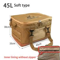 30 45L Camping Storage Bag Trunk Organizer with Handles Versatile Large Capacity for Outdoor Barbecue Camping Cooking Picnic Khaki-45L