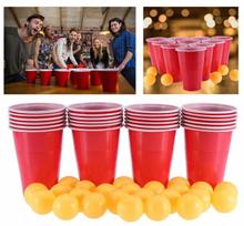 Žaidimas vakarėliams Beer Pong, alaus stalo tenisas, žaidimas su puodeliais ir kamuoliukais, 48 el.