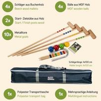 Kroketas Croquet rinkinys 4 žaidėjams (100 cm – suaugusiųjų dydis) džiuto maišelyje 3244