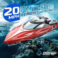 Deerc H120 nuotoliniu būdu valdomas baseino ežero kateris 2.4ghz 20+ Mph vaikams ir suaugusiems su 2 įkraunamomis baterijomis, žemos baterijos įspėjimu, apsauga nuo apvirtimo