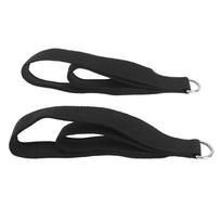 2 Pcs Pilates Straps Anti Slip Practical Pilates Double Loop Straps for Home Gym Workout black
