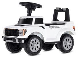 Vaikiškas važiuoklis-stumdukas automobiliukas vienerių metų vaikams, su daiktadėže, LED Ford Raptor, baltas, Sun Baby, Sun Baby Vaikiškas stumdukas Ford Raptor baltas, LED, garsai, daiktadėžė, 12m+, apkrova 25 kg