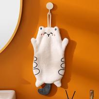 Cute Hand Towels Kitchen Wipe Water Cloth Kitchen Hanging Towels Dishwashing Cloth Bathroom Quickly Dry Cleaning Hand Towel geltona