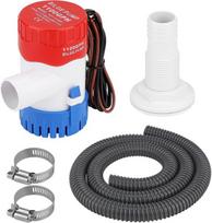 Cprosp triumo siurblys 12 V 1100 Gph su φ29 mm žarna, neautomatinis, su 1 x 1,88 m pilka žarna ir 2 žarnų spaustukais