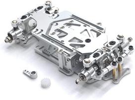 Iegefirm Rc01 1/28 mastelio Rwd Rc drifto automobilio ratų bazės reguliuojamas metalinis važiuoklės rėmo rinkinys, skirtas K969 K989 284131 Mini-q, sidabrinis