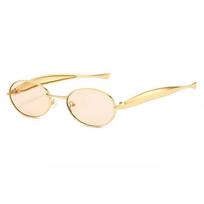1PC new sardine mirror legs European and American sunglasses Women's Premium fashion glasses Cross border oval sunglasses Male beige