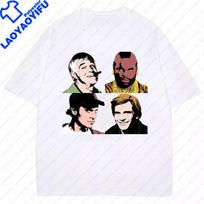 Andy Warhol Pop Art Print Tribute T Shirt Warhol The A Team Series Portraid Parody Graphic Tshirts Funny Mashup Tv Camisetas 4XL black