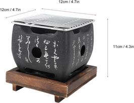 Japoniška kepsninė orkaitė, daugiafunkcinė mini kepsninė orkaitė, nešiojama anglių stalo kepsninė su kepimo skarda, vielos tinklelis, bbq ketaus kepsninė puodas namams, vakarėliams (mažas)