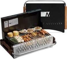 Naturehike anglies grilis sulankstomas grilis 50.2 x 32.8 x 33.5 cm nešiojamas mobilus kempingo grilis stalo grilis bbq lagaminas lauko stalo grilis sodui, juodas
