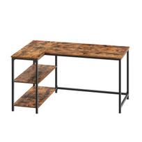 Kampinis stalas 120x80x76 cm rudos medienos ir plieno
