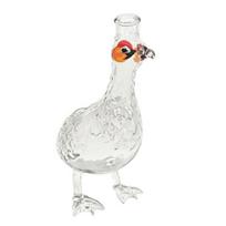Chicken Shape Whiskey Decanter, Hand Blown Glass Bird Liquor Dispenser, Animal Wine Pourer for Home Bar, Gift for Whiskey Lovers white