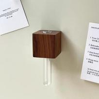 1/2 vnt. medinis magnetinis bandymo mėgintuvėlio vazonas šaldytuvo magnetas „pasidaryk pats“ gėlių kompozicija modeliavimo gėlių vazonas namų virtuvės dekoras A3 brown