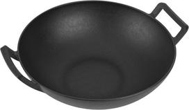 Onlyfire ketaus keptuvė wok su rankena, skersmuo 36 cm, ketaus keptuvė weber gourmet bbq sistemai, tinkama weber spirit ii & genesis ii gs4 sistemai, bbq grilio keptuvė