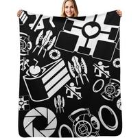 Portal Pattern Throw Blanket Decorative Soft Throw Blanket for Couch Sofa Size: 75*100cm, Weight: 230 GSM white