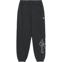 MLB Basic Mega New York Yankees Brand Logo Print Jogger Pants Unisex bottoms Charcoal-Gray 3APTB1344-50CGS XS black