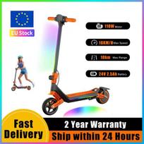 Foldable All-Terrain Electric Scooter for Kids 8-16 Years, Double Comfort Suspension, 130W, 16 km/h, 10 km Range Orange