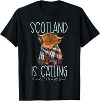 Highland Cow Scotland Is Calling T-shirt M black